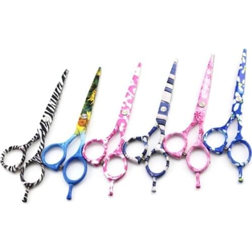 Professional Japan 440c 6cr13 steel color 5.5 inch hair scissors cutting makas shears berber tools salon hairdressing scissors