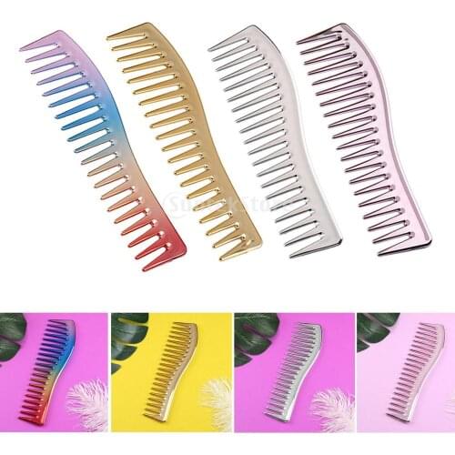 Detangling Hair Comb Hair Conditioning Rake Comb Wide Tooth Hairbrush Tool for Curly & Straight Hairs with Four Color to Select