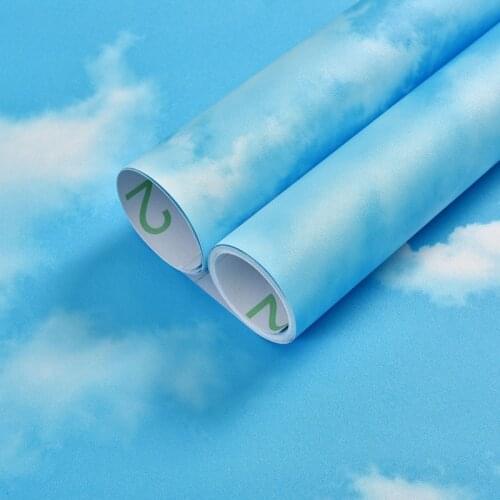 Blue Sky 3D Wallpaper Self Adhesive Clouds Home Decor Waterproof Wall Stickers DIY Living Room Background Mural Peel and Stick