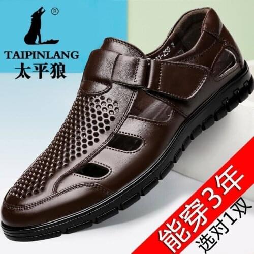 Sandals Mens Shoes New Mens Sandals Leather Antiskid Shoes Sandalias Hombre Chaussure Homme