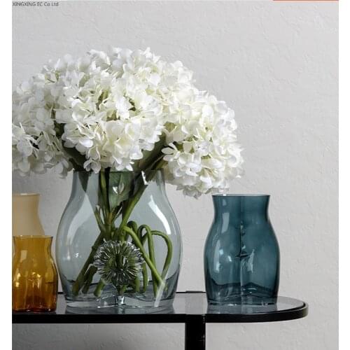 Glass Flower Vase Creative Transparent Glass Vase Body Art Color Statue Flower Arrangement Accessories Modern Home Decoration