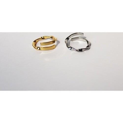 TARCLIY Trendy Geometric Spiral Wave Ring Simple Temperament Metal Open Adjustable Ring Women Party Jewelry Accessories 202103