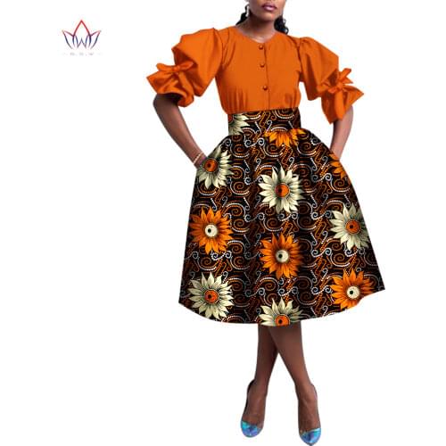 BRW Customize Traditional African Dresses for Women African Dress Women Elegent Trench V-neck Dress Plus Size 6XL WY8298