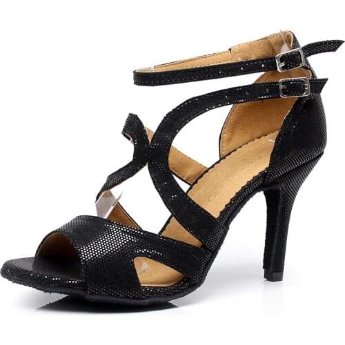 Girls PU Ballroom Latin Dance Shoes For Woman Soft Sole Bachata Salsa Dancing Shoes For Girls High Heel Latino Dance Sandals