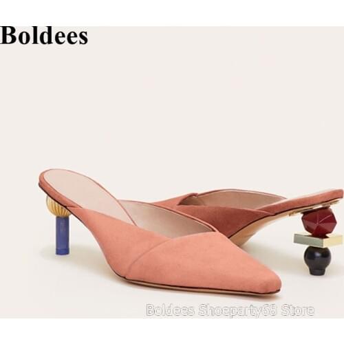 Unique Designer Asymmetrical Heeled Women New Spring Autumn Shallow Mounth High Heel Shoes Slingback Female Party Pumps