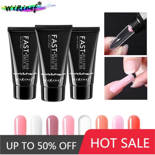 WiRinef New Nail Art Poly Extension Nail Gel Soak Off UV More Beautiful Pink Nail Nail Extended Gel Polish