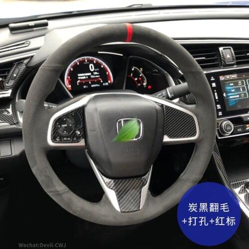 Suede Leather Steering Wheel Cover For Honda Civic URV Envix Fit CRV Gienia Odyssey Accord Spirior Elysion Interior Accessories