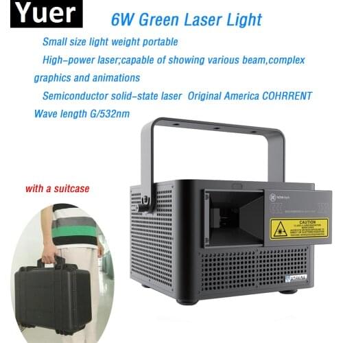 6W Green Laser Light High Power beam graphics animations effect green laser diode verde DMX512 for wedding bar Disco stage light