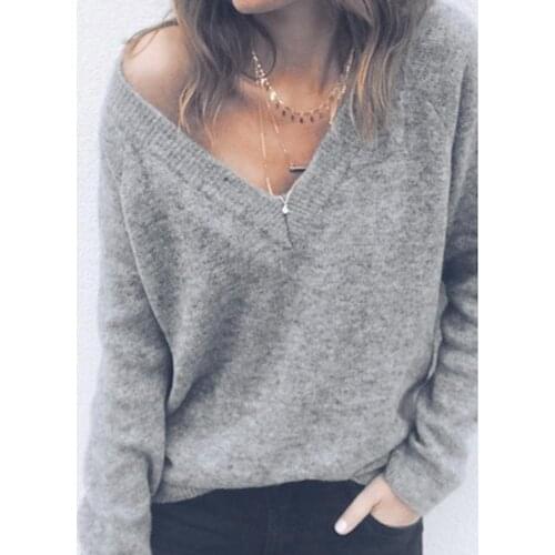 Winter Autumn Women Blouse Fashion Lady Solid Color V Neck Blouses Long Sleeve Causal Pullover Knitted Blouse blusa feminina