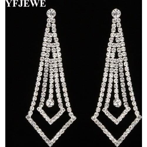 YFJEWE Fashion New Design Wedding Gift Long Pendant Drop Earrings Gold and Silver Color Dangle Earring for Women Jewelry E421