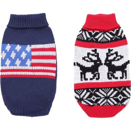 Winter Pet Clothes Dog Thick Knitted Coat Warm Turtleneck Sweaters Dog Sweatshirt Pet Winter Clothes For Doggies Puppy Cat