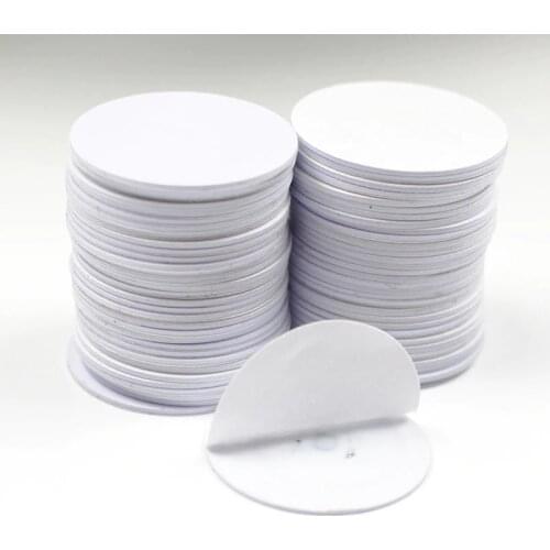 10pcs/Lot 25mm 125Khz RFID Tags T5577 Writable Stickers Proximity Coin Cards Rewritable Glue Adhesive Label For RFID Copier
