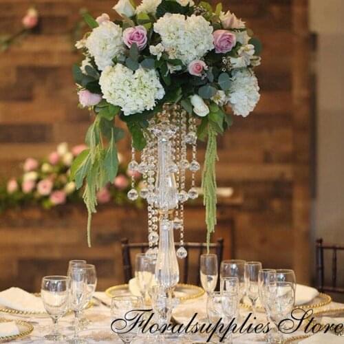10 pcs wedding decoration crystal acrylic flower stand/wedding column flower stand tall vase centerpieces for weddings table