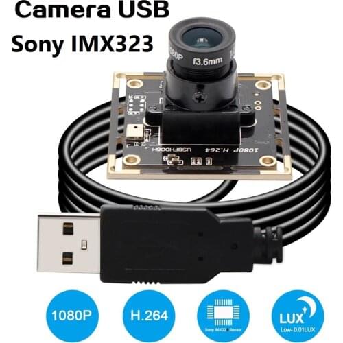 1080P Full HD Webcam SONY IMX323 Low illumination 0.01Lux CMOS H.264 CCTV PCB Board USB Camera Module For Android Linux Windows
