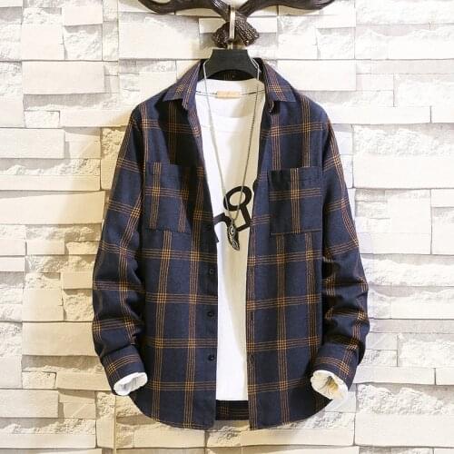 2021 spring autumn new mens fashion casual cotton plaid long-sleeved shirt high-quality slim striped Hawaiian shirt men M-6XL