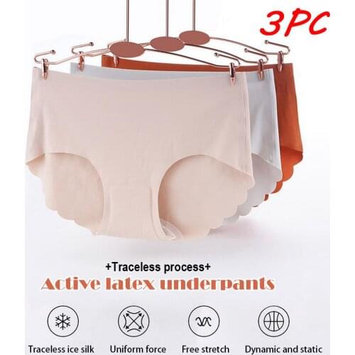 3PC Underpants Sexy Women Ice Silk Breathable Underwear Panties Lingerie Underpants seamless panties majtki bezszwowe 2021