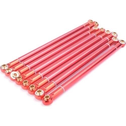 8pcs/lot Aluminum Alloy Link Rod Unassembled Kit 313MM Wheelbase for 1/10 RC Car Crawler Axial SCX10