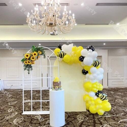 83pcs Balloons Garland Kit Bee Yellow Birthday Decoration Kids Balloon Arch White Globos Baby Shower Party Decor Supplies