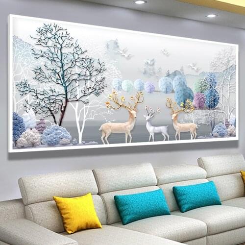 DIY Diamond Painting Animal Deer 5D Diamond Mosaic Decor Home Decoration Accessories Wall Sticker Decorative Painting