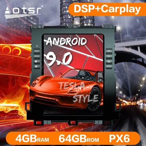 Tesla Style Android 9 64GB Car Radio GPS Navigation for Toyota Land Cruiser Prado 120 for Lexus GX470 2002-2009 Head Unit Stereo