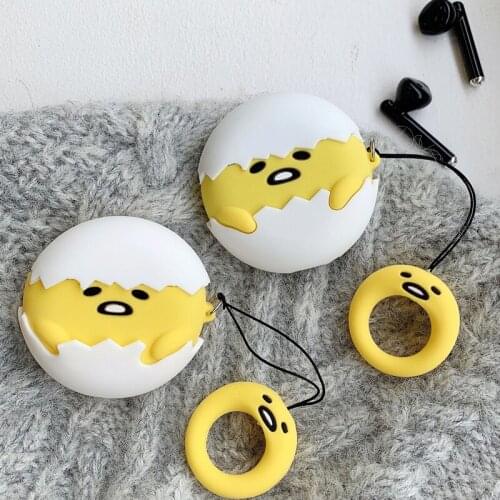 Headset Case for Huawei Freebuds 3 Cute Cartoon Silicone 3D Egg Earphone Cover for Huawei Freebuds 3 Pro Finger Ring Strap Case
