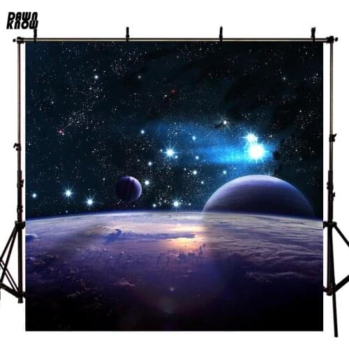 DAWNKNOW Universe Outer Space Photography Background Photocall Baby Photo Shoot Backdrops Planet Children Photo Studio lv2507