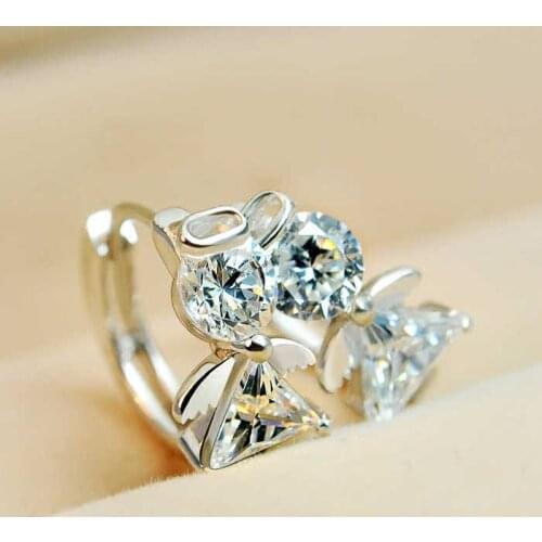 Huitan Newly Designed Small Earrings Women Creative Angel Shaped Low-key Simple and Elegant Hoop Earrings Exquisite Girls Gift