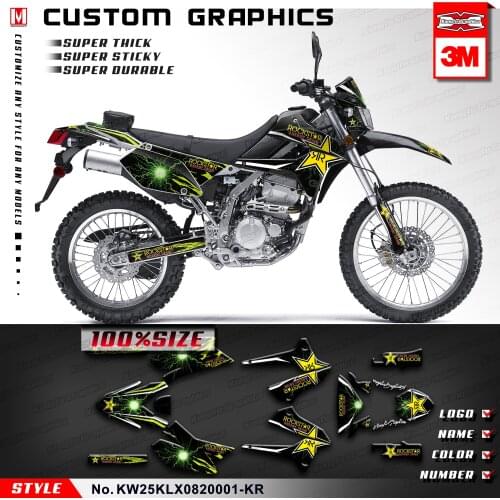 KUNGFU GRAPHICS MX Decal Kit Vinyl Wrap for KLX 250 S 2008 2009 2010 2011 2012 2013 2014 2015 2016 2017 2018 2019 2020