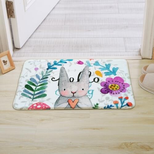 Rabbit Plant Floor Mat Rugs For Kids Multi Colours Floor Mat For Home Living Room Cheap Bathroom Carpet Rug Doormat Alfombras