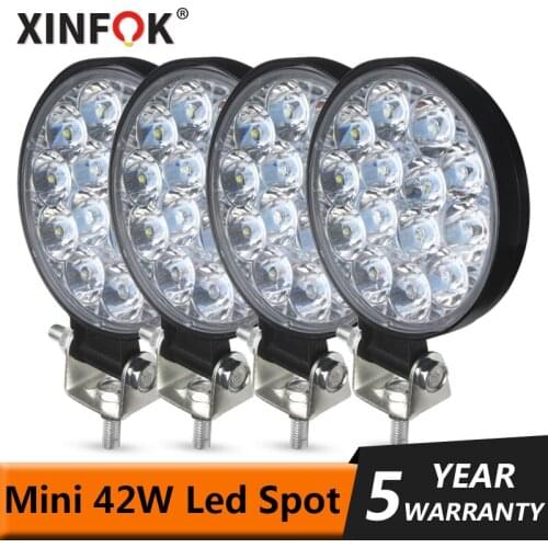 Hot sale 42W Round LED Work Light Spotlight LED Light Bar For 4x4 Offroad ATV UTV Truck Tractor Motorcycle Fog Lights