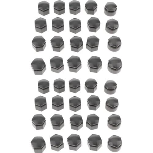 40PCS 22mm Car Hub Screw Cover Car Wheel Nut Lug Dust Cover Caps Bolt Gray