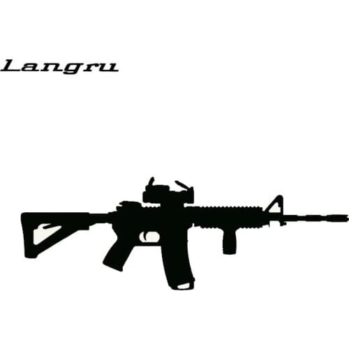 Langru Machine Gun Assault Rifle Styling Car Sticker for Truck Bumper Army Motorcycle Sport Decorative Jdm