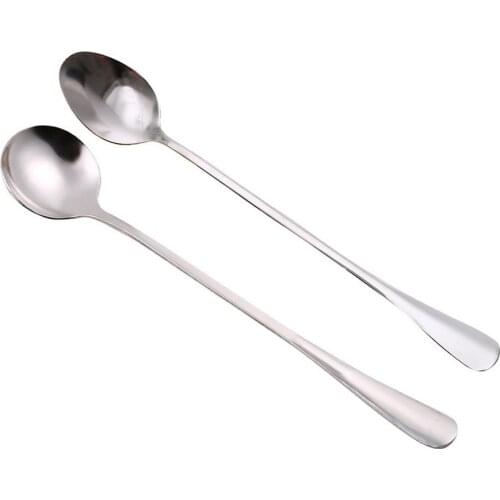 1PC Coffee Stirring Spoon Stainless Steel Long Handle Ice Cream Spoon Tea Spoon ложка For Picnic Kitchen Accessories