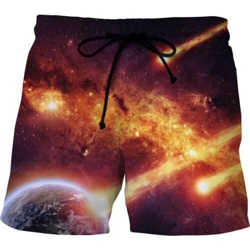 Mens 3D Space Galaxy Print Board Shorts Trunks 2020 Summer New Quick Dry Beach Shorts Men Hip Hop Short Pants Beach Wear 6XL