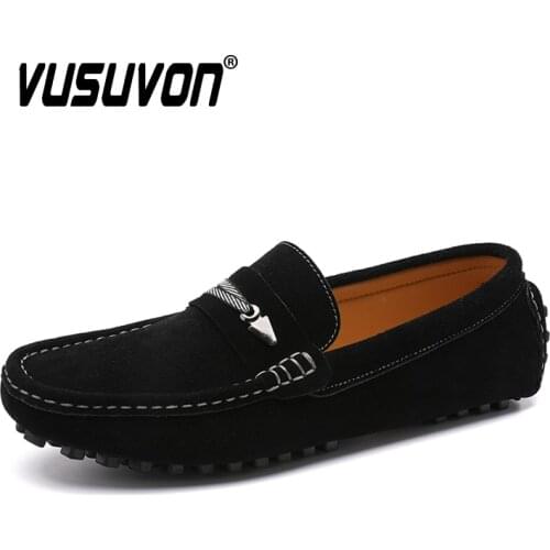 New Arrival Men Casual Shoes Genuine Leather Men Shoes Suede Loafers Slip On Moccasins Soft Mens Flats Driving Shoes for Male