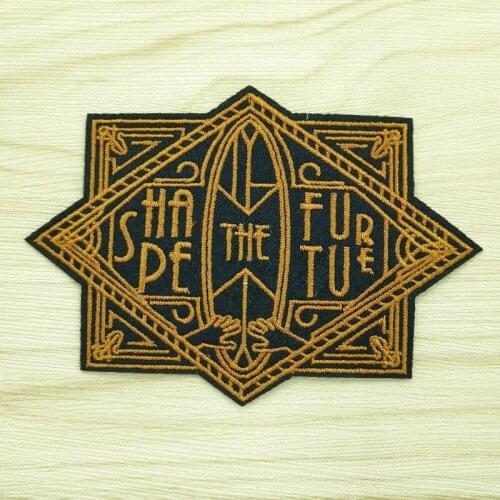 Shape The Future Slogan Patch Embroidered Sew on Iron on Clothes Retro Sticker Apparel Accessories Cheap