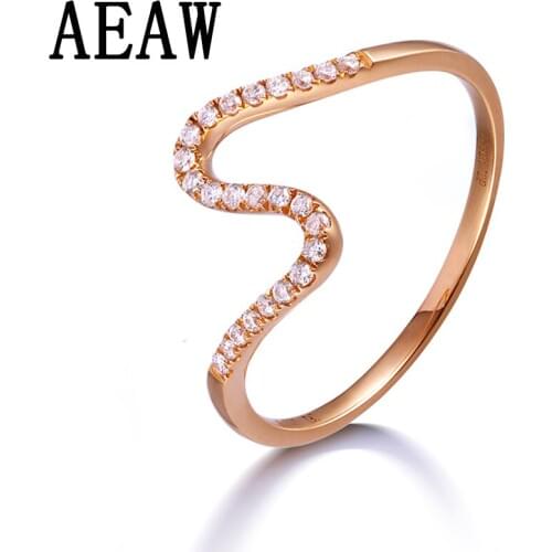 Solid 14K Rose Gold Round Moissanite Engagement Ring Band Lab Diamond Wedding for Women
