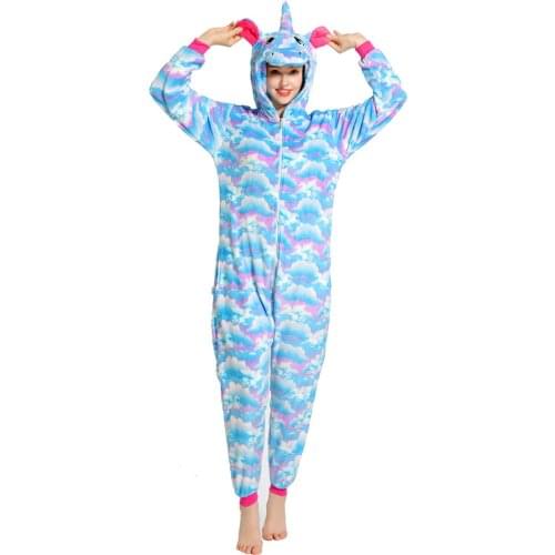 Unicorn Totoro Pajamas 2020 Adult Animal Unicorn Onesie Women Men Couple Winter Pajamas Suit Stitch Sleepwear Flannel Pijamas