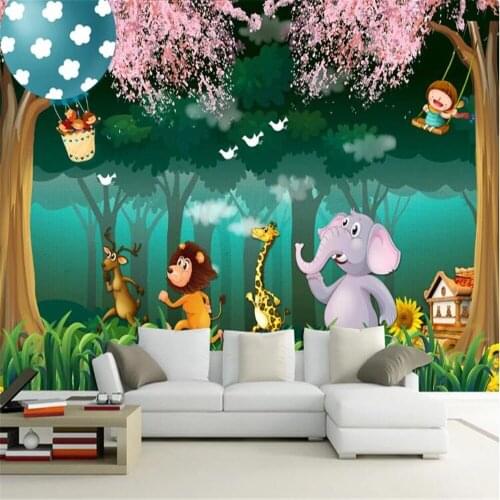 Milofi professional custom large wallpaper mural fantasy forest beautiful cartoon childrens room background wall painting