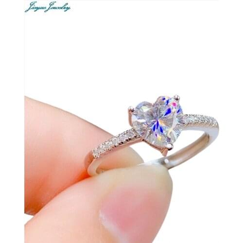 Romantic Heart Rings Adjustable Size Fashion Dazzling AAA Zircon Eternity Wedding Jewelry For Women Statement Gift
