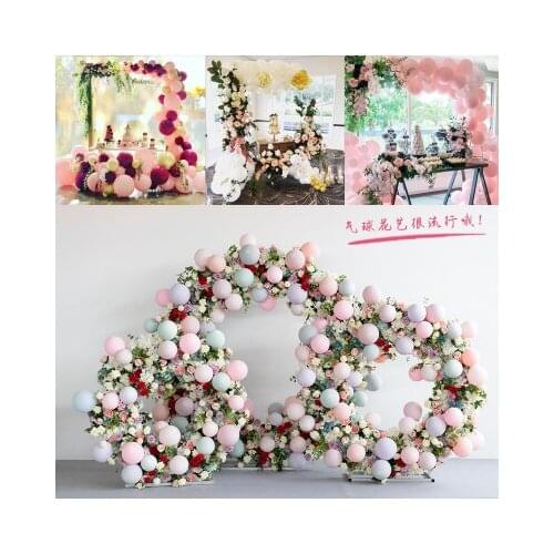 Luxury Balloons wedding Centerpiece Metal flower Arch Door roses Flower backdrop For Wedding background decoration