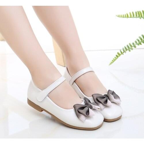 Pink Red Black Childrens Girls Leather Shoes for Kids Low-heeled Girls Princess Shoes For Party Wedding Big Girls Dress Shoes