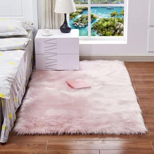 Living room pink soft rug bedroom furry rug mat bathroom kitchen corridor toilet non-slip carpet mat