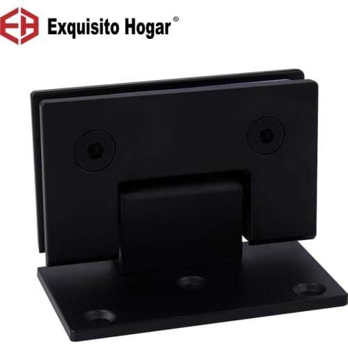Glass Door Bathrooms Stainless Steel 304 Wall Mount Black Glass Shower Unilateral Door Hinge (90 Degrees is open)