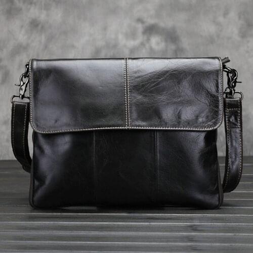 BULLCAPTAIN New Fashion Men Genuine Leather famous brand Cross Body High Quality Messenger Shoulder Business Bag