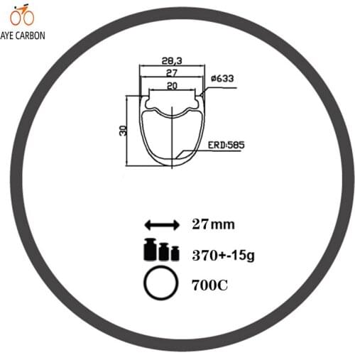 Super light version 30mm deep clincher and tubeless rims 700C carbon fiber road rims UD 3K matte rim brake basalt brake surface
