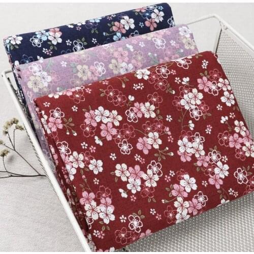 45cm*110cm/Piece,Cartoon Cherry Blossom Pure Cotton Printing Cloth,Clothing Spread,Curtain Puppet Fabric,DIY Handmade Material
