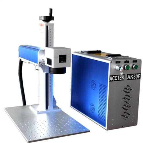 Raycus 20W/30W/50W Fiber Optic Device Laser Marking Machine for Metal with Rotary