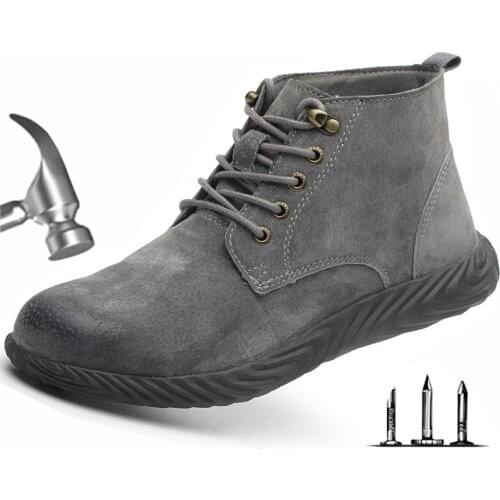 Safety boots steel head anti-smash anti-stab penetration labor protection boots pigba skin deodorant non-slip welding work boots