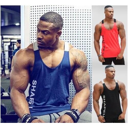 Running Vest Gym Mens Muscle Sleeveless Tank Top Tee Shirt Stringer Bodybuilding Sport Fitness Vest